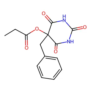 Barbituric acid, 5-benzyl-5-propionyloxy- structure
