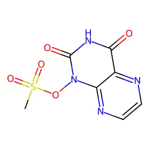 2,4(1H,3H)-Pteridinedione, 1-((methylsulfonyl)oxy)- structure