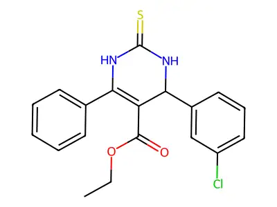 ethyl 4-(3-chlorophenyl)-6-phenyl-2-thioxo-1,2,3,4-tetrahydropyrimidine-5-carboxylate structure
