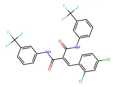 2-(2,4-Dichlorobenzylidene)-N(1),N(3)-bis(3-(trifluoromethyl)phenyl)malonamide structure
