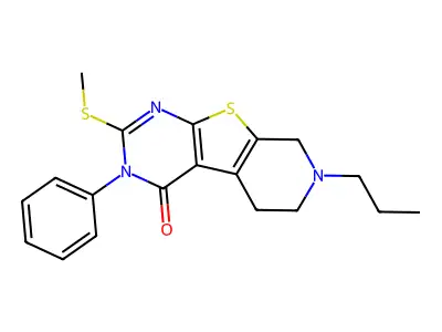 2-(methylsulfanyl)-3-phenyl-7-propyl-5,6,7,8-tetrahydropyrido[4',3':4,5]thieno[2,3-d]pyrimidin-4(3H)-one structure