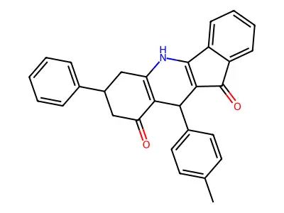 10-(4-methylphenyl)-7-phenyl-6,7,8,10-tetrahydro-5H-indeno[1,2-b]quinoline-9,11-dione structure