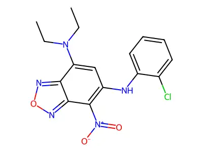 5-N-(2-chlorophenyl)-7-N,7-N-diethyl-4-nitro-2,1,3-benzoxadiazole-5,7-diamine structure
