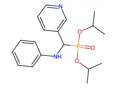 N-[di(propan-2-yloxy)phosphoryl-pyridin-3-ylmethyl]aniline structure
