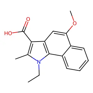 1-ethyl-5-methoxy-2-methyl-1H-benzo[g]indole-3-carboxylic acid structure