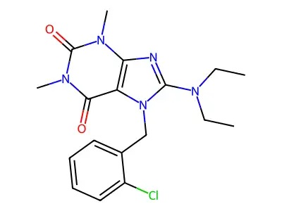 7-(2-chlorobenzyl)-8-(diethylamino)-1,3-dimethyl-3,7-dihydro-1H-purine-2,6-dione structure