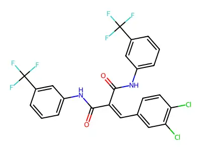 2-(3,4-Dichlorobenzylidene)-N(1),N(3)-bis(3-(trifluoromethyl)phenyl)malonamide structure