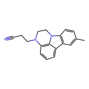 3-(8-methyl-1H-pyrazino[3,2,1-jk]carbazol-3(2H)-yl)propanenitrile structure
