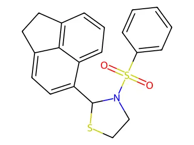 2-(1,2-Dihydroacenaphthylen-5-yl)-3-(phenylsulfonyl)thiazolidine structure