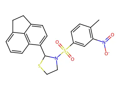 2-(1,2-DIHYDROACENAPHTHYLEN-5-YL)-3-(4-METHYL-3-NITROBENZENESULFONYL)-1,3-THIAZOLIDINE structure