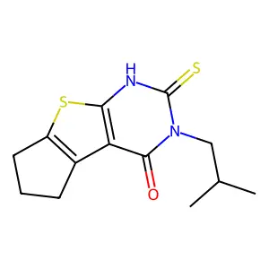 11-(2-Methylpropyl)-10-sulfanyl-7-thia-9,11-diazatricyclo[6.4.0.0,2,6]dodeca-1(8),2(6),9-trien-12-one structure
