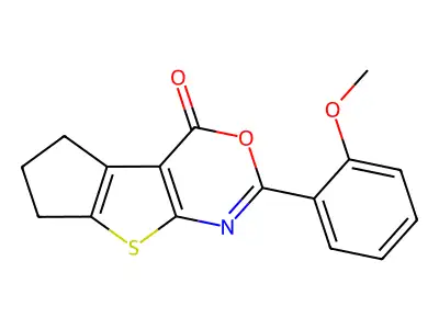 10-(2-methoxyphenyl)-11-oxa-7-thia-9-azatricyclo[6.4.0.0,2,6]dodeca-1(8),2(6),9-trien-12-one structure
