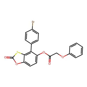 4-(4-Bromophenyl)-2-oxo-1,3-benzoxathiol-5-yl phenoxyacetate structure