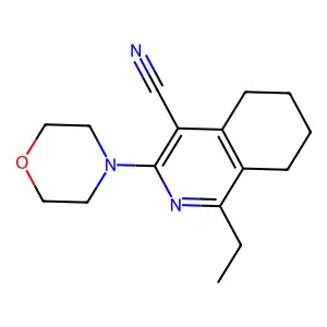 1-Ethyl-3-morpholin-4-yl-5,6,7,8-tetrahydroisoquinoline-4-carbonitrile structure
