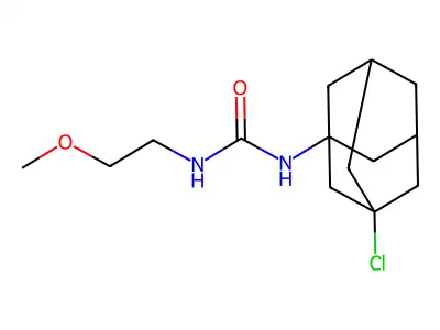 N-(3-chloroadamantanyl)[(2-methoxyethyl)amino]carboxamide structure