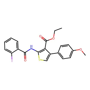 Ethyl 2-(2-iodobenzamido)-4-(4-methoxyphenyl)thiophene-3-carboxylate structure