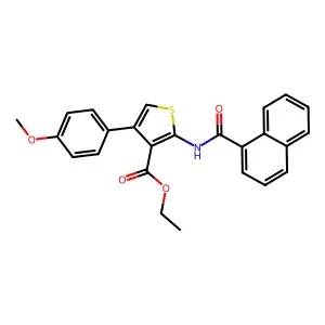 Ethyl 2-(1-naphthamido)-4-(4-methoxyphenyl)thiophene-3-carboxylate structure