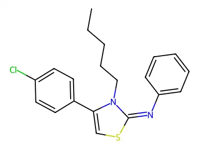 N-(4-(4-Chlorophenyl)-3-pentyl-1,3-thiazol-2(3H)-ylidene)aniline structure