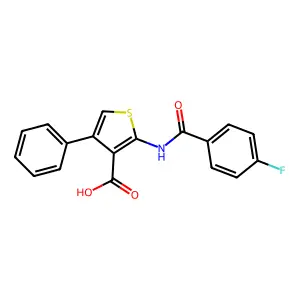 2-(4-Fluoro-benzoylamino)-4-phenyl-thiophene-3-carboxylic acid structure