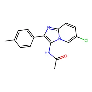 N-[6-chloro-2-(4-methylphenyl)imidazo[1,2-a]pyridin-3-yl]acetamide structure