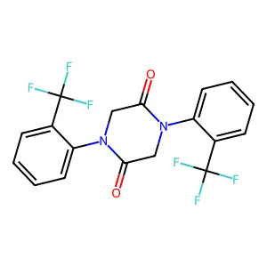 1,4-Bis[2-(trifluoromethyl)phenyl]piperazine-2,5-dione structure
