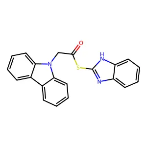 S-1H-benzimidazol-2-yl 9H-carbazol-9-ylethanethioate structure