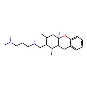 N,N-Dimethyl-N'-(1,3,4a-trimethyl-2,3,4,4a,9,9a-hexahydro-1H-xanthen-2-ylmethyl)-propane-1,3-diamine structure