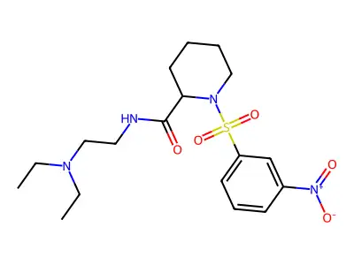 N-[2-(diethylamino)ethyl]-1-(3-nitrobenzenesulfonyl)piperidine-2-carboxamide structure
