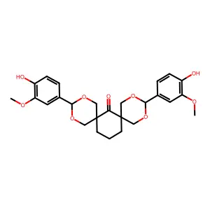 3,11-bis(4-hydroxy-3-methoxyphenyl)-2,4,10,12-tetraoxadispiro[5.1.5^{8}.3^{6}]hexadecan-7-one structure