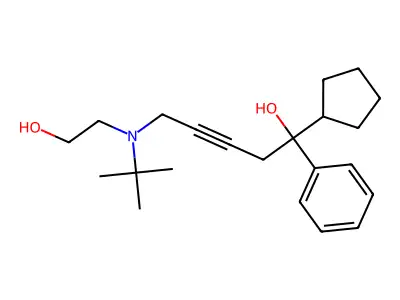5-[Tert-butyl(2-hydroxyethyl)amino]-1-cyclopentyl-1-phenylpent-3-yn-1-ol structure