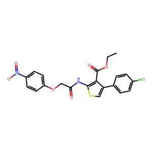 Ethyl 4-(4-chlorophenyl)-2-[2-(4-nitrophenoxy)acetamido]thiophene-3-carboxylate structure