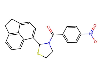 [2-(1,2-Dihydroacenaphthylen-5-yl)-1,3-thiazolidin-3-yl](4-nitrophenyl)methanone structure