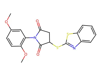 3-(1,3-Benzothiazol-2-ylsulfanyl)-1-(2,5-dimethoxyphenyl)pyrrolidine-2,5-dione structure