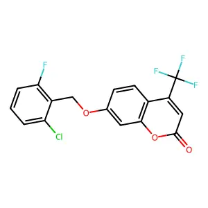 7-[(2-Chloro-6-fluorophenyl)methoxy]-4-(trifluoromethyl)chromen-2-one structure