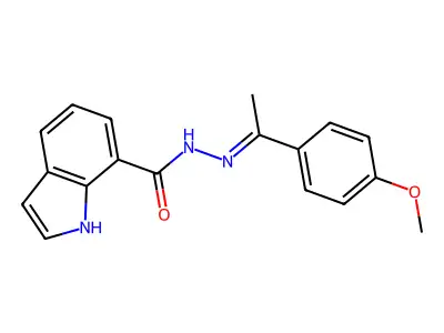 N-[1-(4-methoxyphenyl)ethylideneamino]-1H-indole-7-carboxamide structure