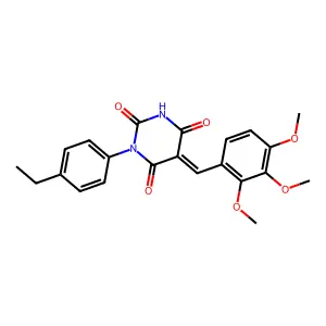 (5Z)-1-(4-ethylphenyl)-5-[(2,3,4-trimethoxyphenyl)methylidene]-1,3-diazinane-2,4,6-trione structure