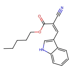 (E)-pentyl 2-cyano-3-(1H-indol-3-yl)acrylate structure