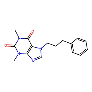 1,3-Dimethyl-7-(3-phenylpropyl)purine-2,6-dione structure