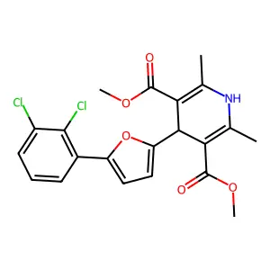dimethyl 4-[5-(2,3-dichlorophenyl)furan-2-yl]-2,6-dimethyl-1,4-dihydropyridine-3,5-dicarboxylate structure