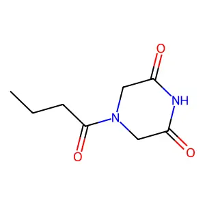 4-Butanoylpiperazine-2,6-dione structure