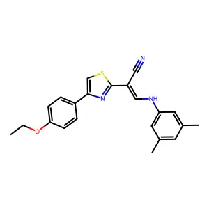 (2E)-3-[(3,5-dimethylphenyl)amino]-2-[4-(4-ethoxyphenyl)-1,3-thiazol-2-yl]prop-2-enenitrile structure