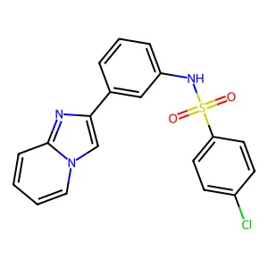 4-chloro-N-(3-imidazo[1,2-a]pyridin-2-ylphenyl)benzenesulfonamide structure