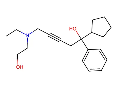 1-Cyclopentyl-5-[ethyl(2-hydroxyethyl)amino]-1-phenylpent-3-yn-1-ol structure