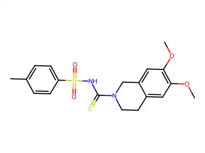 6,7-dimethoxy-N-(4-methylphenyl)sulfonyl-3,4-dihydro-1H-isoquinoline-2-carbothioamide structure