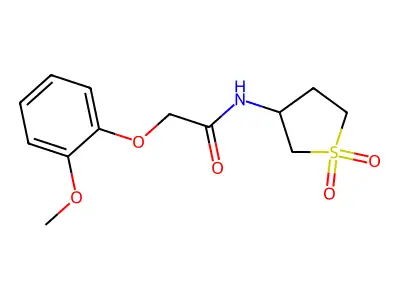 N-(1,1-dioxothiolan-3-yl)-2-(2-methoxyphenoxy)acetamide structure