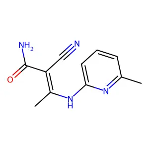 (Z)-2-cyano-3-[(6-methylpyridin-2-yl)amino]but-2-enamide structure