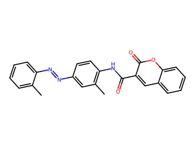 N-{2-methyl-4-[(E)-(2-methylphenyl)diazenyl]phenyl}-2-oxo-2H-chromene-3-carboxamide structure