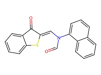 N-1-Naphthalenyl-N-[(3-oxobenzo[b]thien-2(3H)-ylidene)methyl]formamide structure