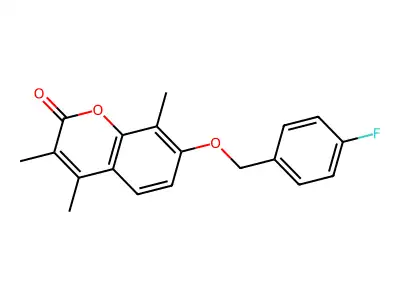 7-[(4-Fluorophenyl)methoxy]-3,4,8-trimethylchromen-2-one structure