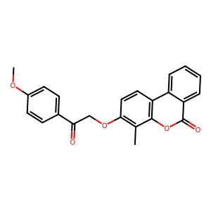 3-[2-(4-methoxyphenyl)-2-oxoethoxy]-4-methyl-6H-benzo[c]chromen-6-one structure